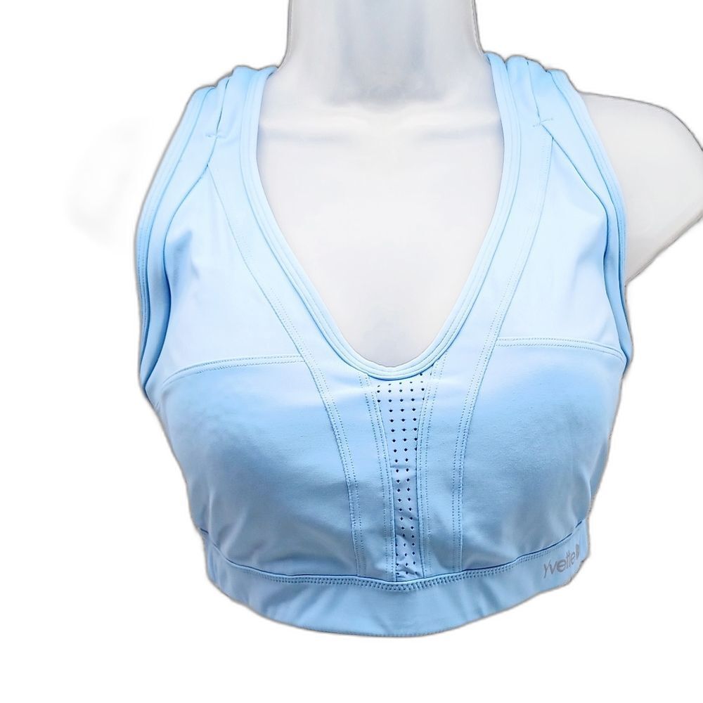 Yvette Sports Bra Running Bra 40D-F Blue. Sweat wicking material. Crossback.....